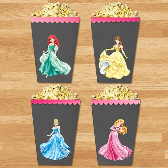 Disney Princess Mini Popcorn Boxes Disney Princess Popcorn Etsy