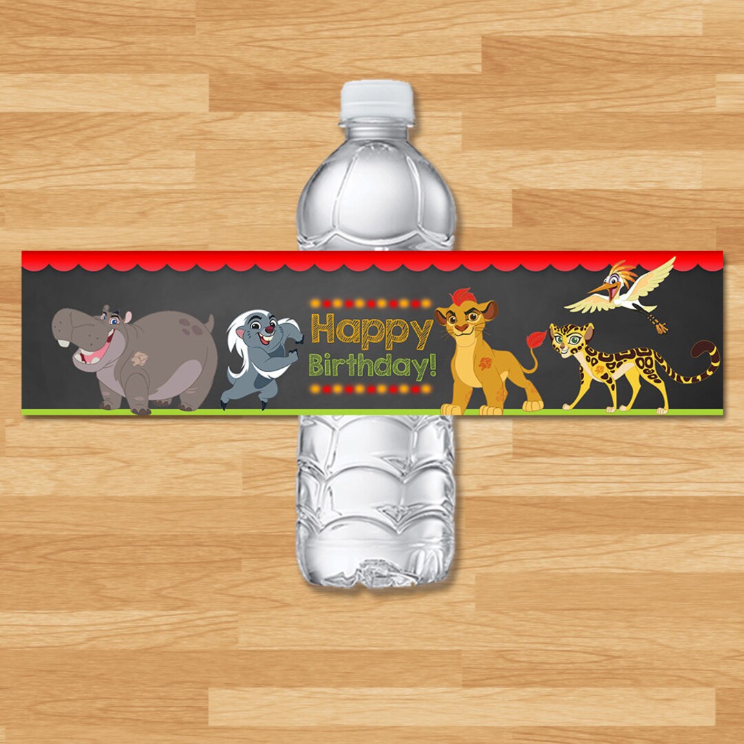 The Lion Guard Drink Label - Chalkboard - the Lion Guard Water Bottle ...
