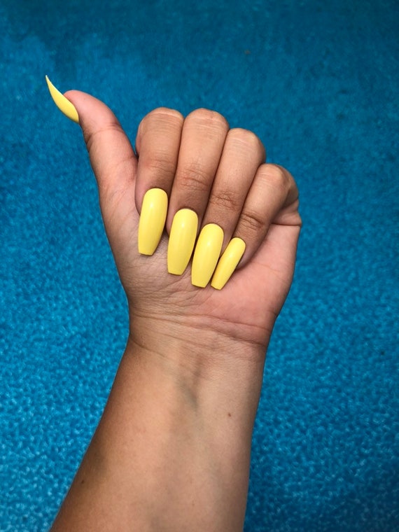 Coffin Burnt Orange Acrylic Nails - lovely nails design