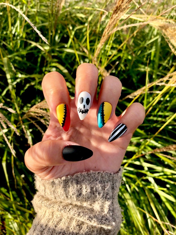 Nightmare Before Christmas Inspired Nails