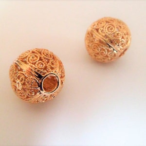 Gold plated large openwork beads image 1