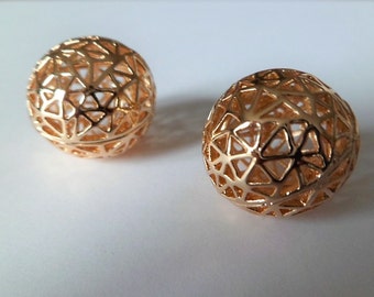 Gold plated triangular round gold plated beads