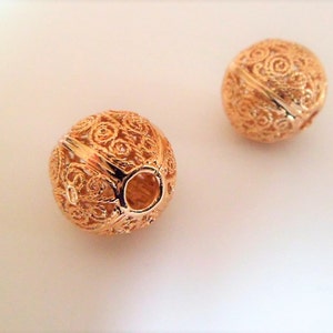 Gold plated large openwork beads image 4