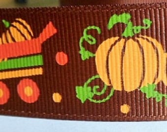 Brown Ribbon with Halloween Pumpkin Pattern