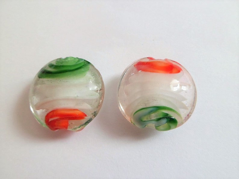 Flat and round Lampwork glass beads image 5