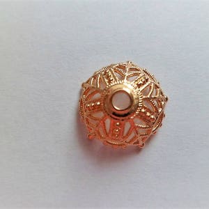 Large bead cap in flower in gold plated image 6