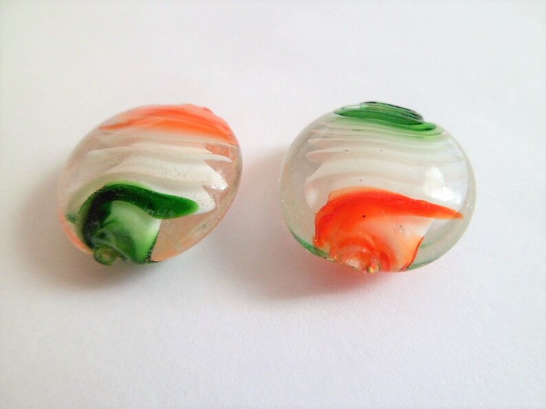 Flat and round Lampwork glass beads image 10