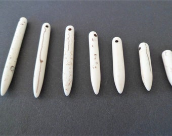 Pearl white Stick in natural Howlite