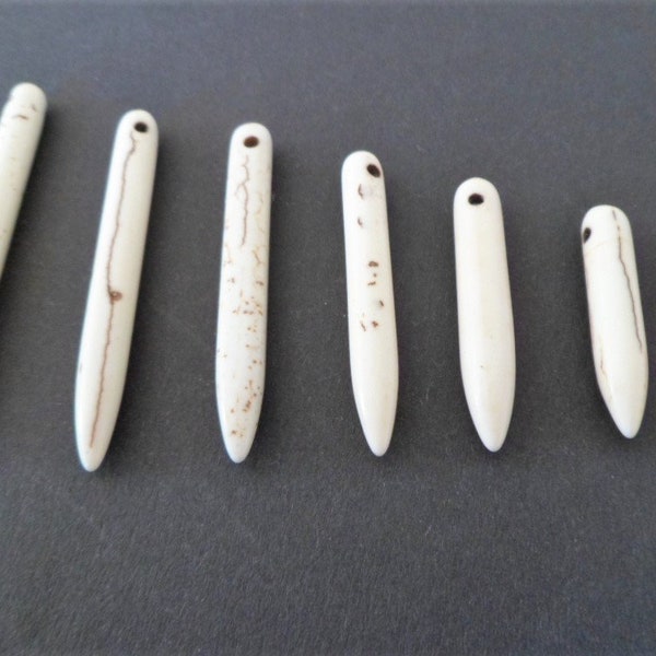 Pearl white Stick in natural Howlite