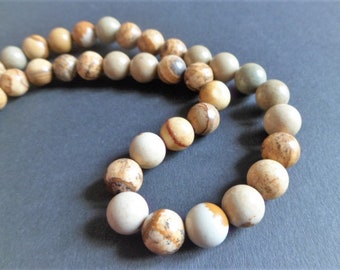 Perle ronde Jaspe motif naturel