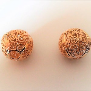 Gold plated large openwork beads image 2