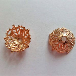 Large bead cap in flower in gold plated image 7