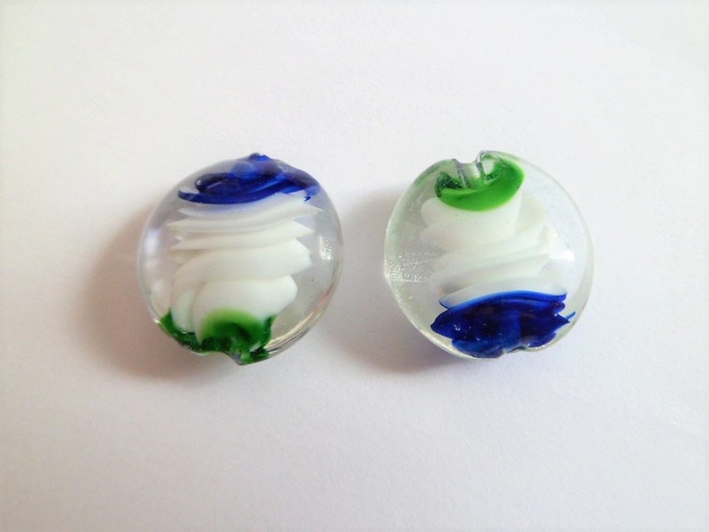 Flat and round Lampwork glass beads image 3