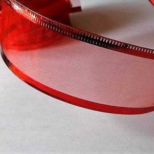 Organza ribbon with metal effect border image 1