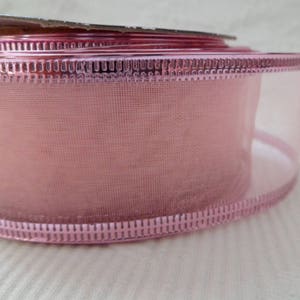 Organza ribbon with metal effect border image 2