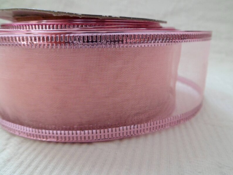 Organza ribbon with metal effect border image 2