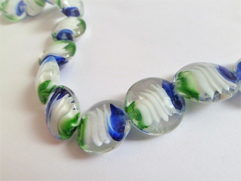 Flat and round Lampwork glass beads image 2