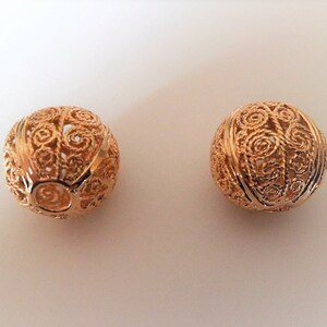 Gold plated large openwork beads image 5