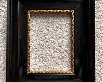 Marco de fotos vintage de madera en dorado y negro