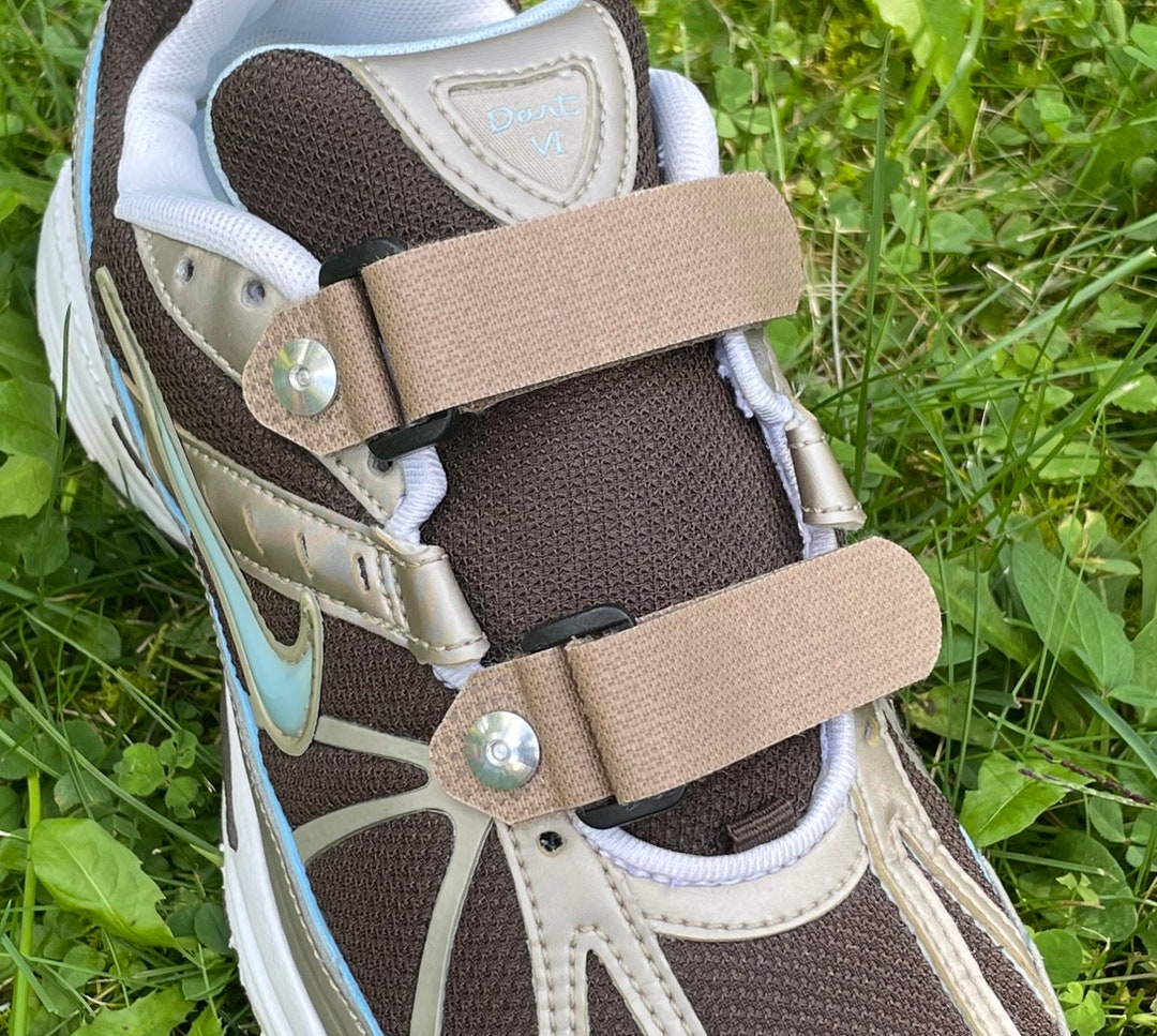 Image showcasing Replace-a-lace Adaptive Strap Shoelaces, No Tie Shoelaces - Tan - Etsy
