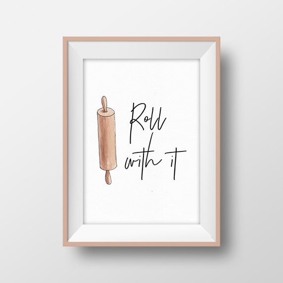 Kitchen Rolling Pin Print Kitchen Wall Art Decor Rolling Pin Etsy