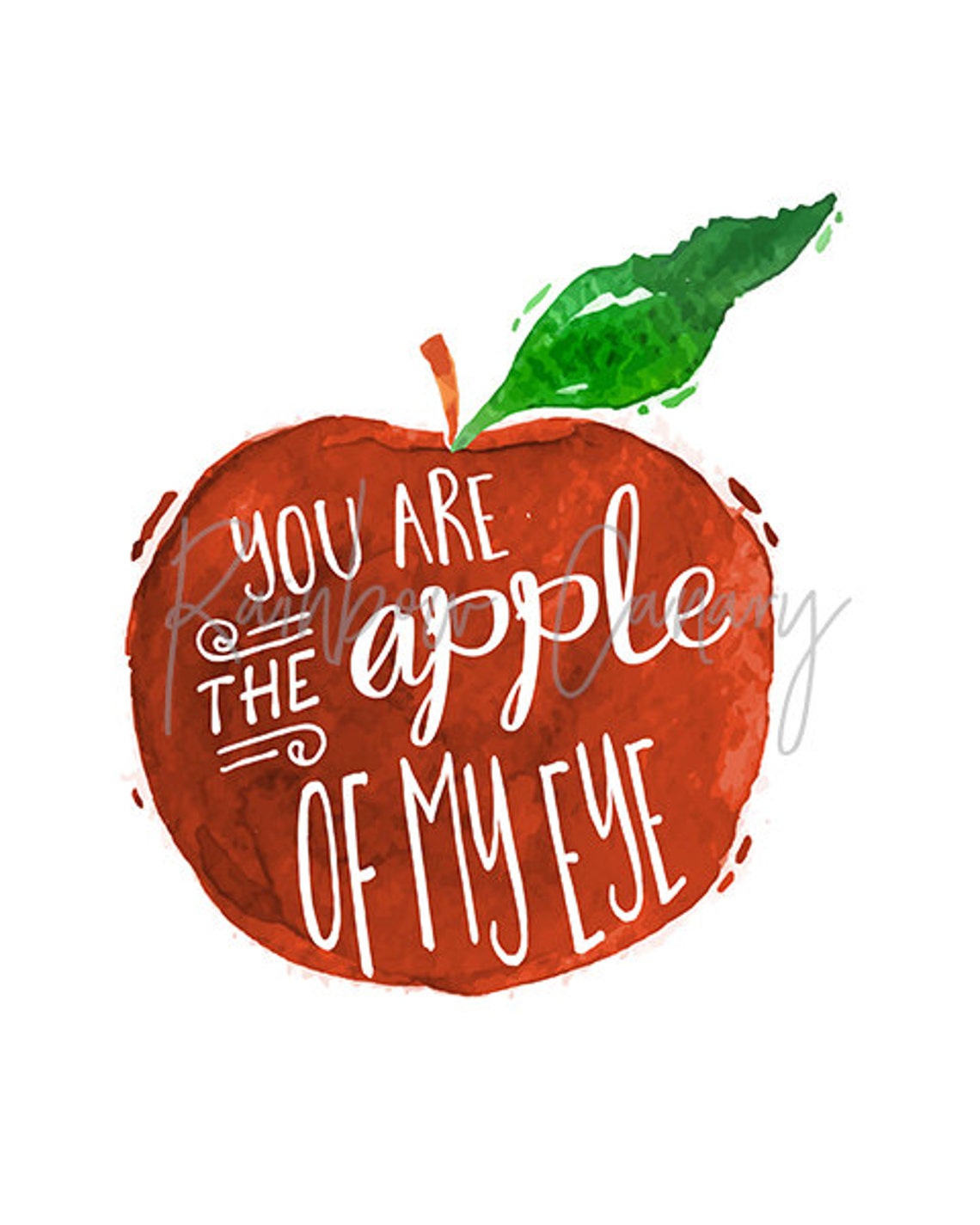 Apple Print You Are the Apple of My Eye Romantic Quote Etsy