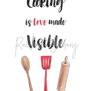 Kitchen Quote Print Cooking Printable Cooking is Love Made - Etsy