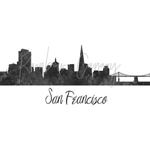 San Francisco Skyline Printable San Francisco Silhouette - Etsy