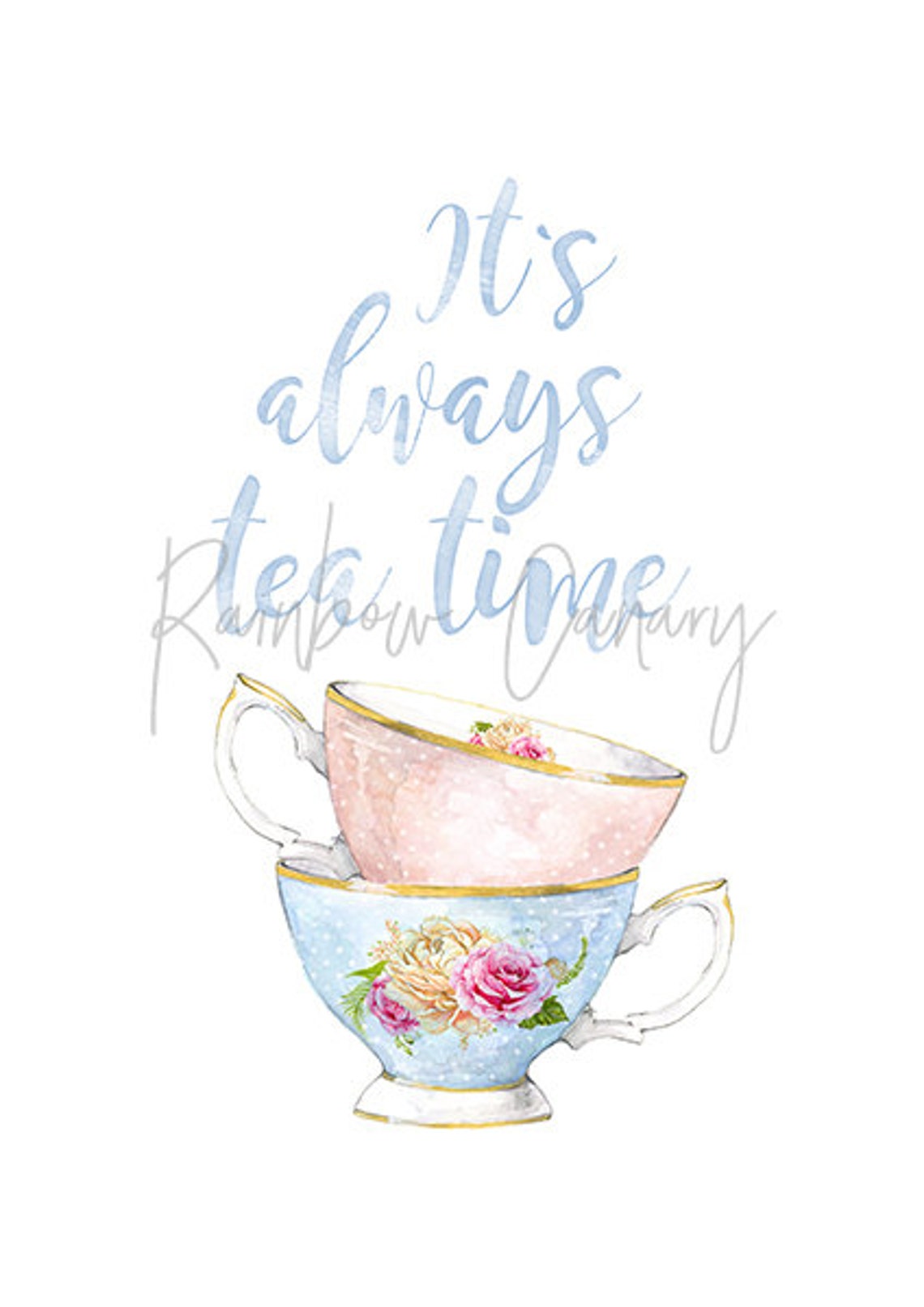 Tea Quote Printable Kitchen Wall Art Decor Kitchen Print It's Always