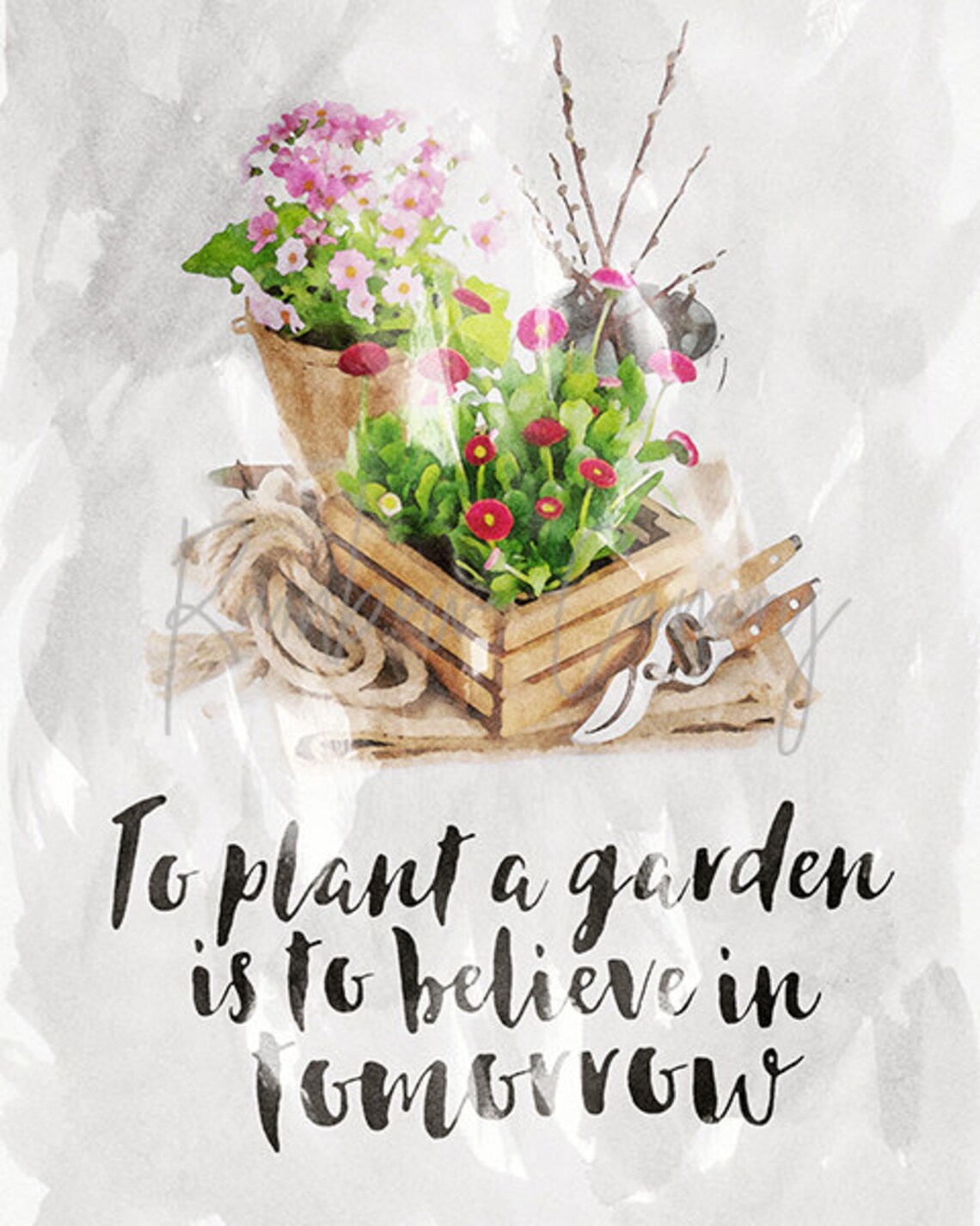 Garden Quote Print to Plant a Garden is to Believe in Tomorrow Etsy
