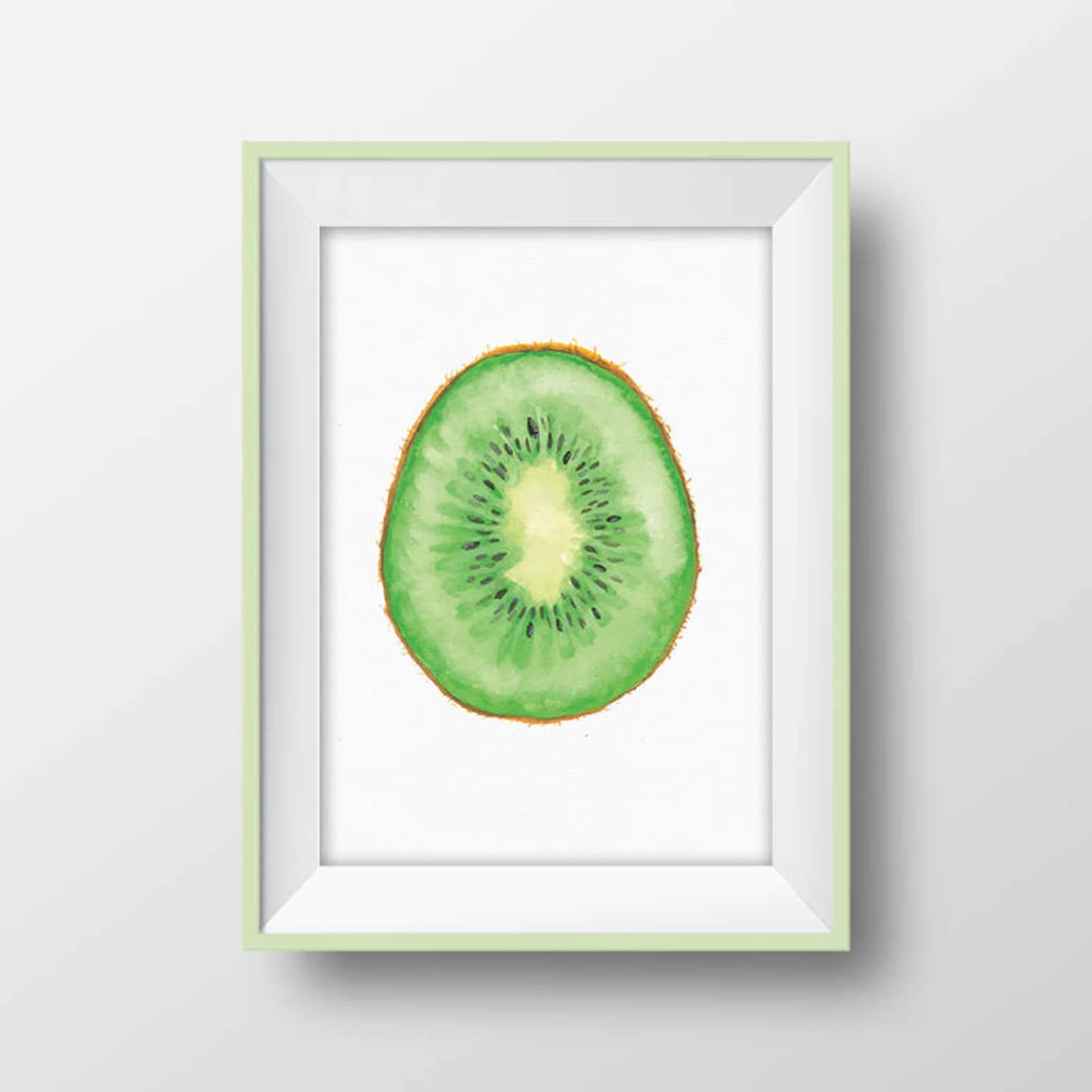 Kiwi Print Tropical Fruit Decor Kiwi Slice Printable Kiwi | Etsy