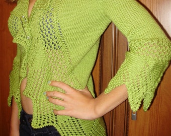 READY TO SHIP, Women's cardigan in green, Ladies cardigan, Knitted cardigan, Women cardigan,  Gift for her