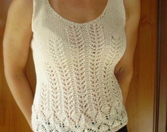 Women top, Hand-knitted top, Summer top, Elegant top, Gift for her, Women's clothing