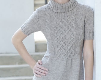 Vestido de mujer de punto a mano, vestido de lana, túnica de dama, vestido elegante