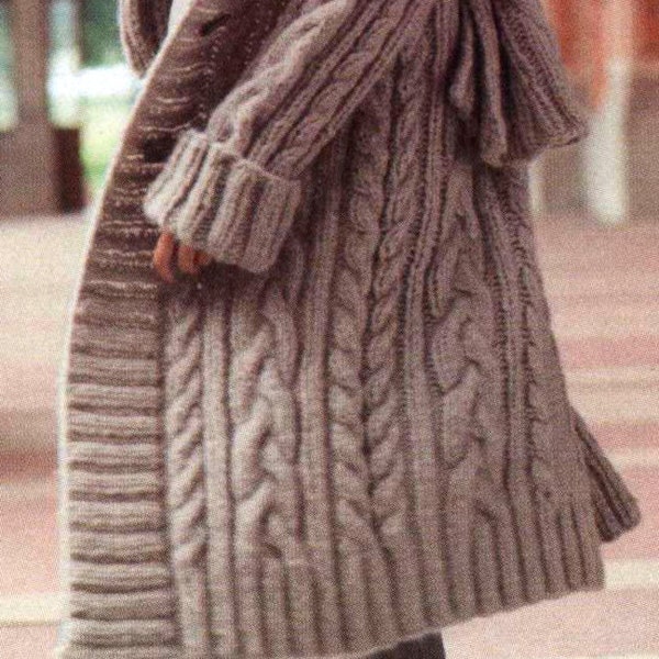 Oversize long cardigan, Hand Knit women's coat aran, Women cardigan, Hand knitted cardigan, Women's coat, Handmade wool, Jacket women