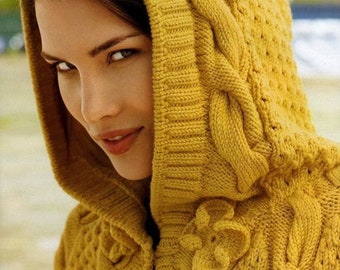 Knitted poncho with a hood, Knitted cloak with a hood, Women's poncho, Hand knitted poncho, Winter clothing, Knitted poncho, Gift ideas