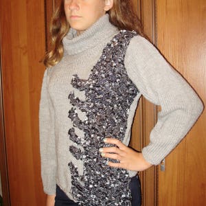 Ready to ship, Ladies sweater, Hand-knit sweater, Sweater and additional sleeves, Winter Sweater, A gift for her image 3