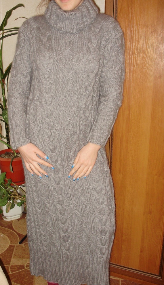 Long Maxi Dress Ladies Dress Fall Winter Dress Hand Knit - Etsy