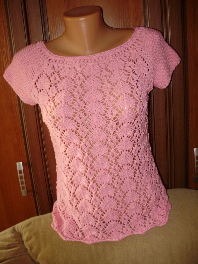 A gift for her Summer blouse Cotton blouse Summer Sweater Ladies cotton blouse Cotton sweater Blouse in pink Elegant summer blouse