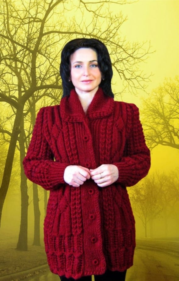 Hand stricken Damen Mantel Damenjacke Frauen Strickjacke | Etsy Hand stricken Damen Mantel Damenjacke Frauen Strickjacke | Etsy