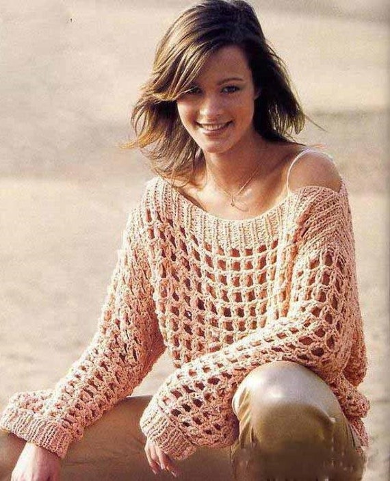Women s Cotton Sweater Summer Sweater Hand knitted Women s