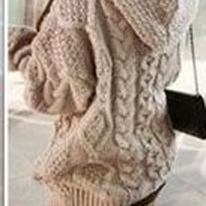 Hand Knit women&#39;s coat aran,  Women&#39;s jacket,  Women cardigan with hood, Women cardigan, Sweaters, Sweater with hood, Elegant cardigan