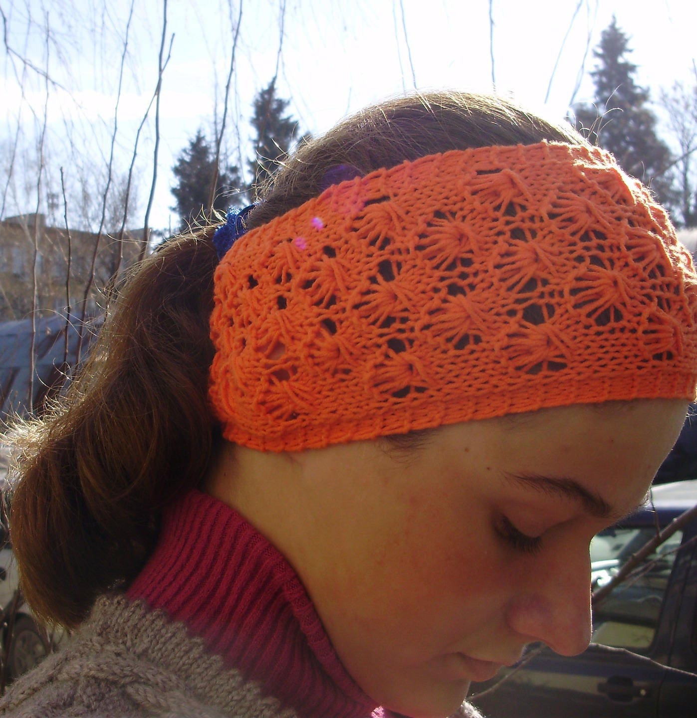 Hand-Knit Band, Accessory Head, Braided Headband, For A Woman, Gift Her