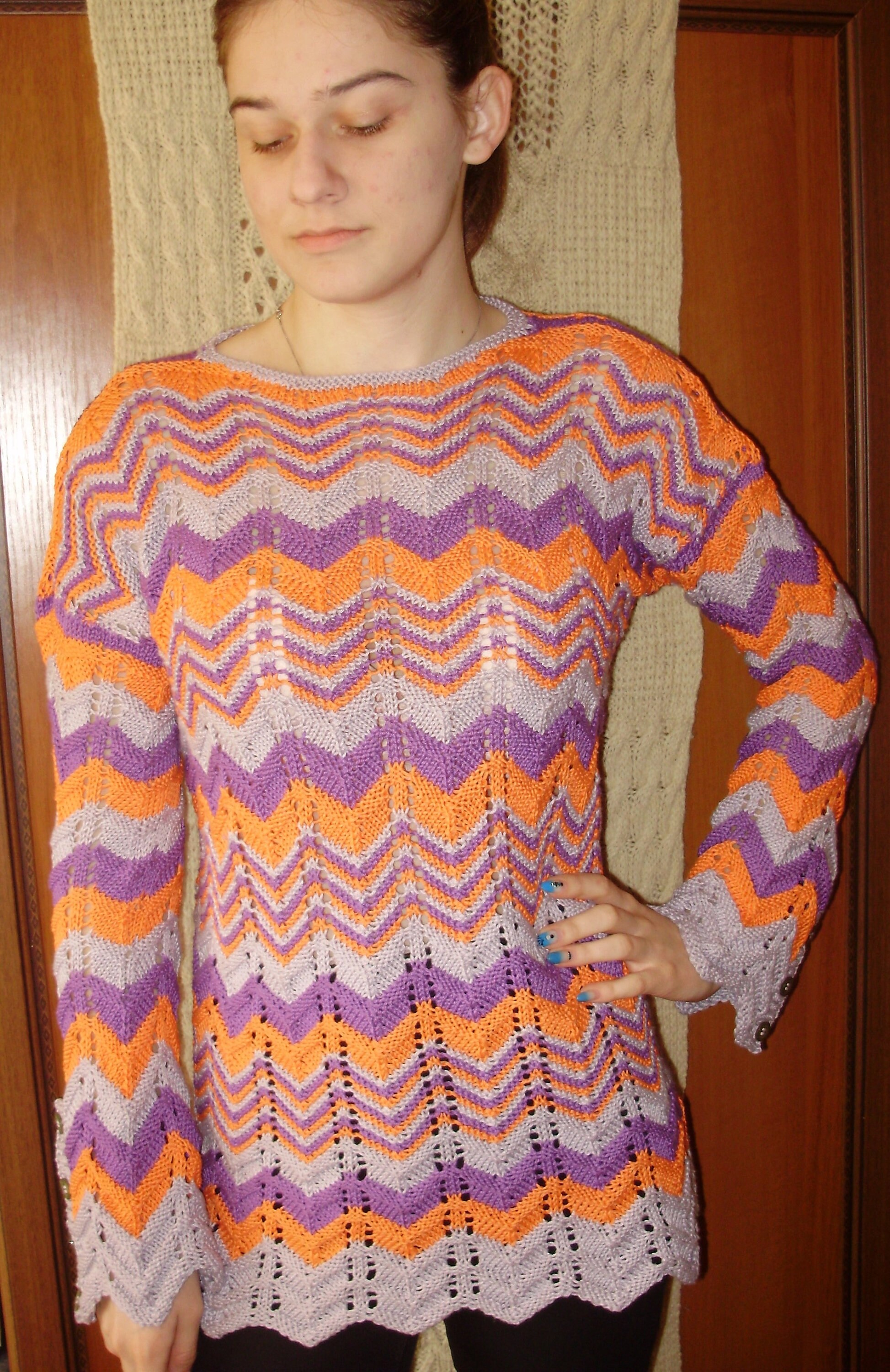Multicolor Sweater for Women, Summer Sweater, Hand-knit
