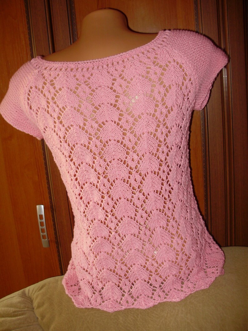 A gift for her Summer blouse Cotton blouse Summer Sweater Ladies cotton blouse Cotton sweater Blouse in pink Elegant summer blouse
