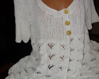 Cárdigan para damas, Chaleco de verano para mujer, Ropa para mujer, Chaleco de verano, Chaleco de punto a mano, Chaleco de algodón, Elegante verano