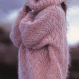 Suéter de mujer con mohair, Suéter tejido a mano con mohair, Suéter de mujer tejido a mano
