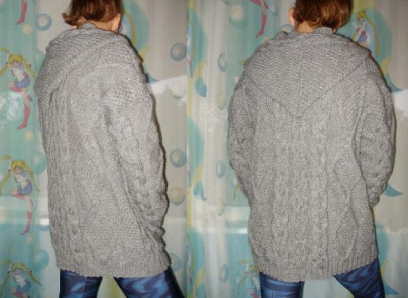 Hand Knit women/'s coat aran Sweater with hood Women cardigan Women cardigan with hood Sweaters Elegant cardigan Women/'s jacket
