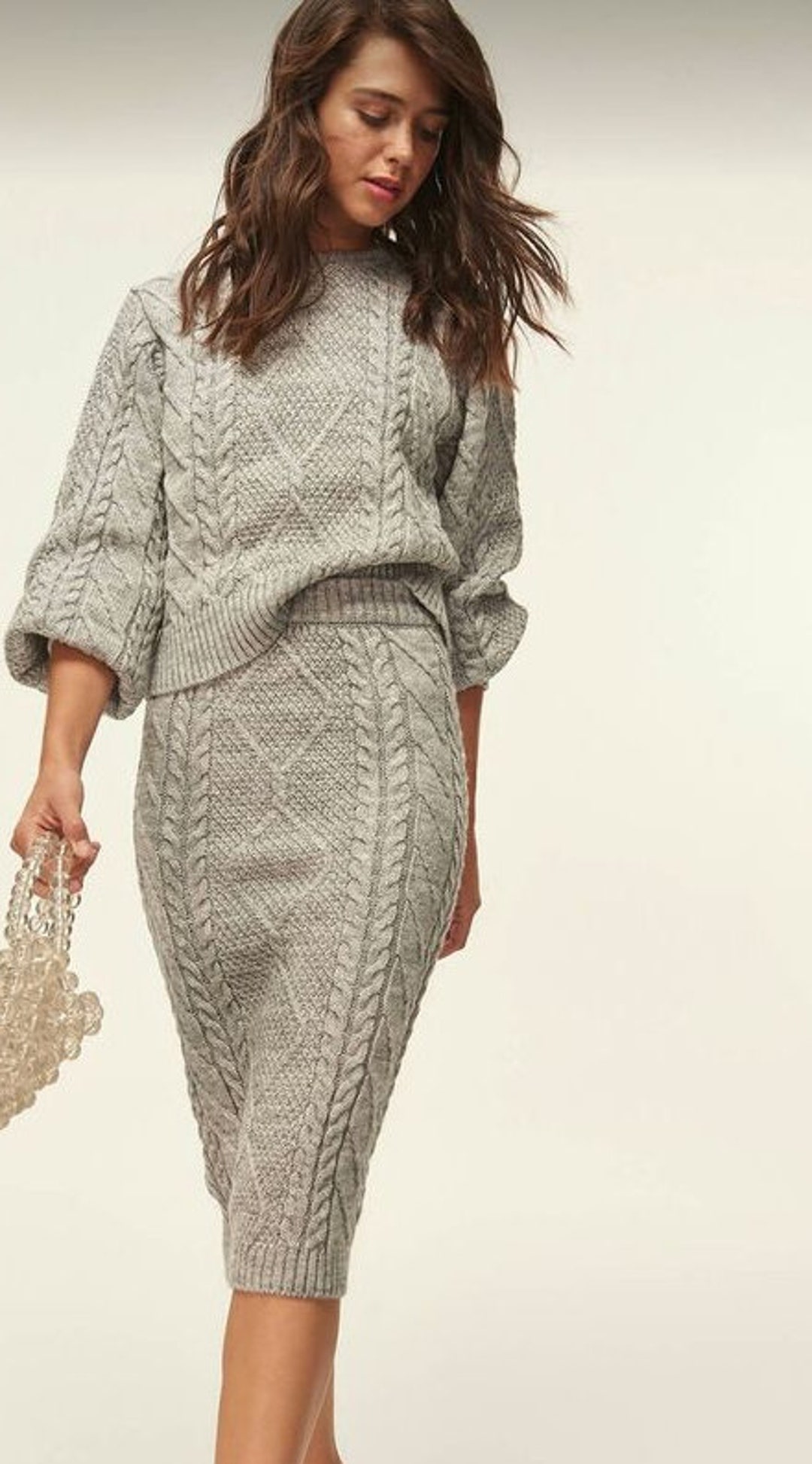 Women's Knitted Set, Skirt and Sweater Set, Knitted Sweater Women's Knitted Set, Skirt and Sweater Set, Knitted Sweater
