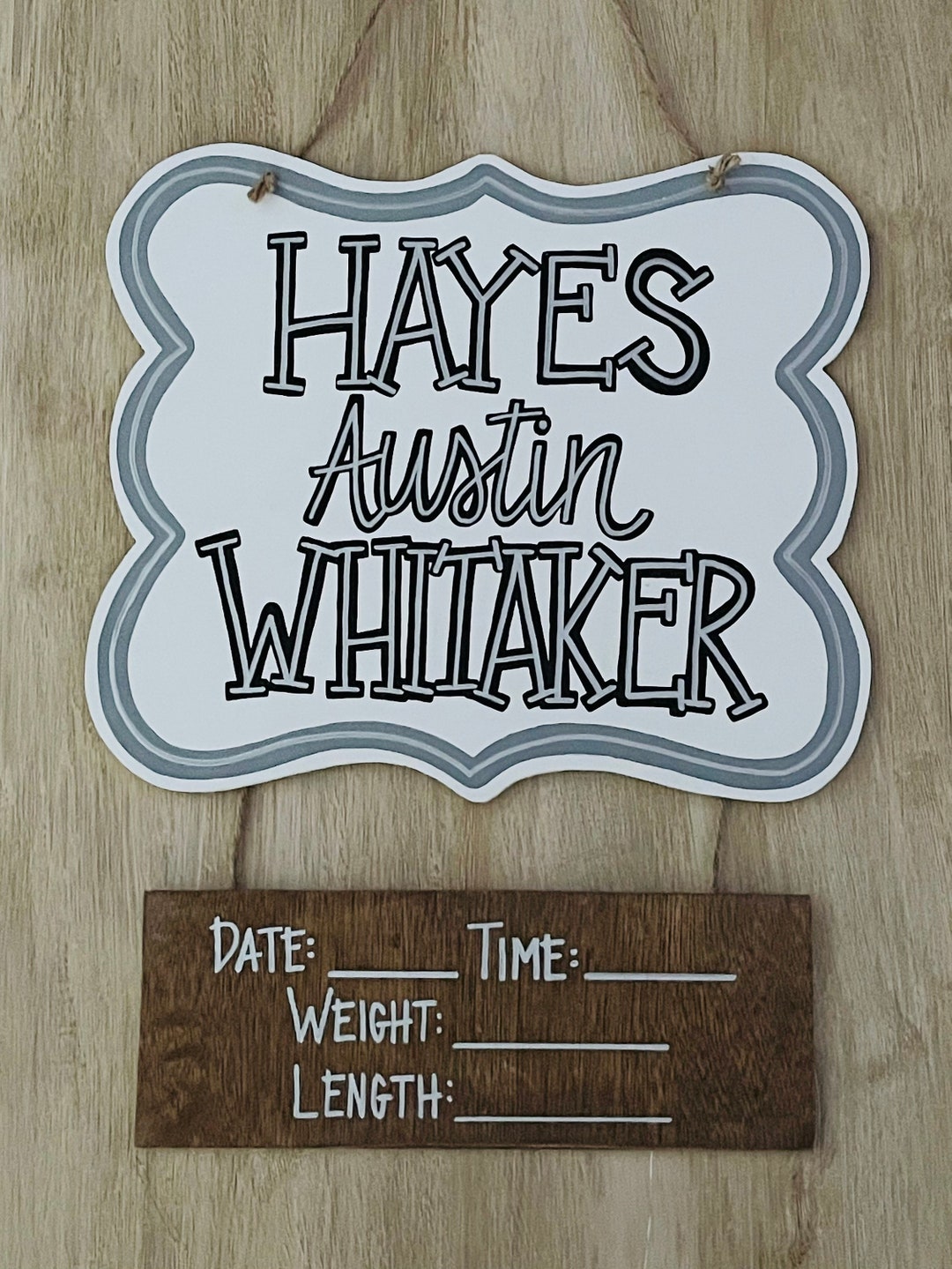 Birth Announcement Door Hanger for Boy Etsy
